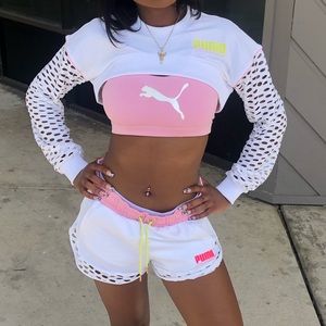 White Sophia Webster X Puma Top & Shorts